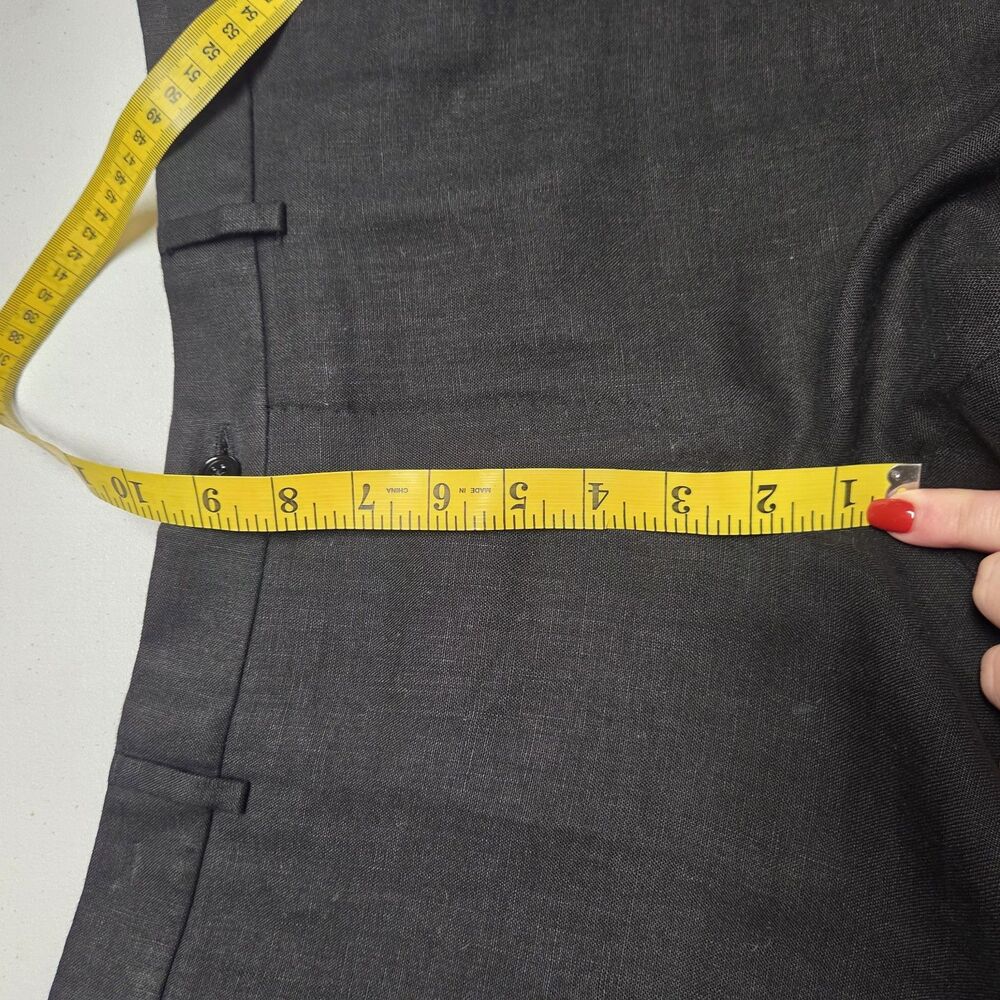 RALPH LAUREN Black Label Mens 100% Linen Black Straight Leg Pants Black 32X37.5 - Picture 6 of 8
